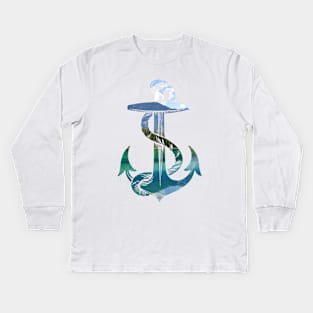 Anchor art Kids Long Sleeve T-Shirt